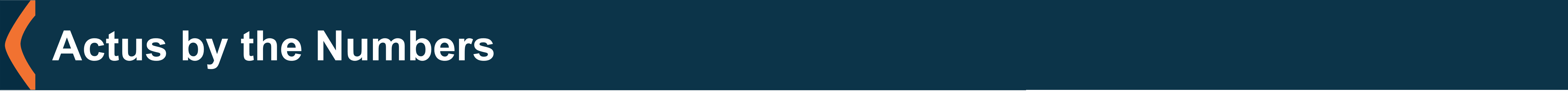 Actus by the numbers newsletter banner blue