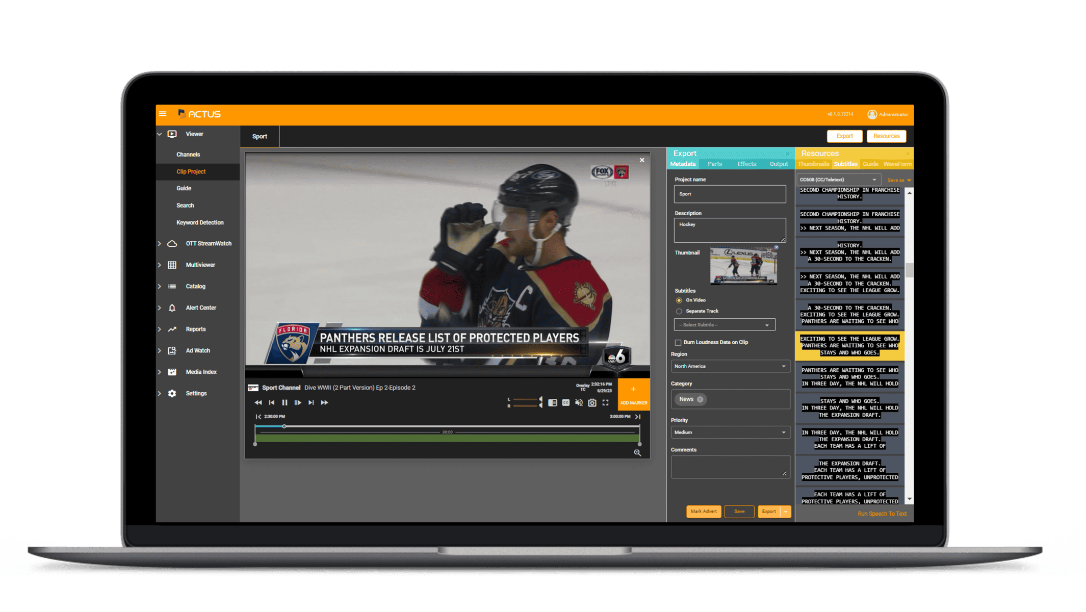 News Monitoring Subtitles